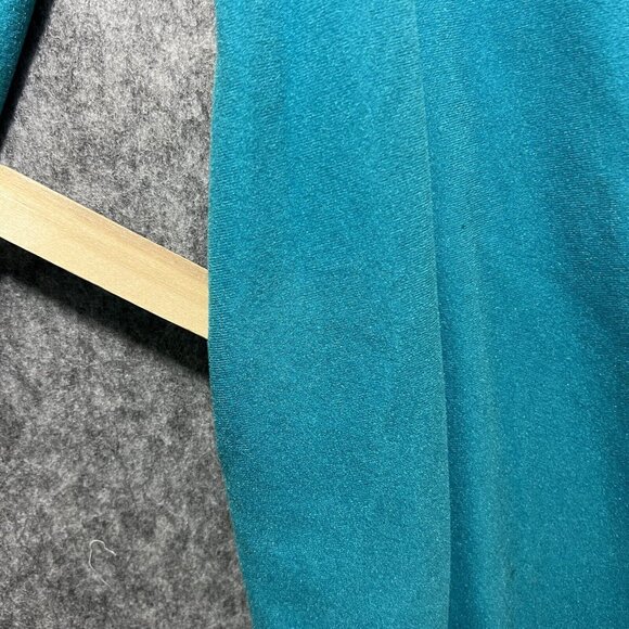 Vintage 60s‎ Sears Day Home Wear House Coat M Zip Robe Embroidered Turquoise - Picture 8 of 9